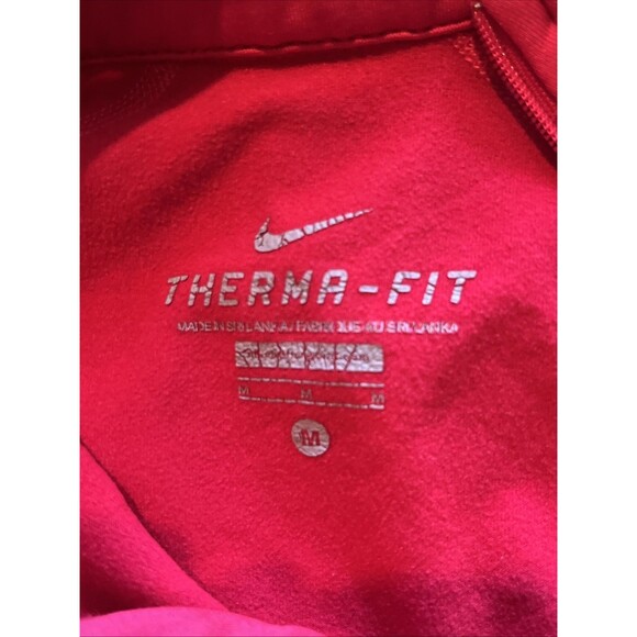 Nike Thermafit Quarter Zip Exercise Top Stretch Red Active Size Medium - Picture 5 of 7